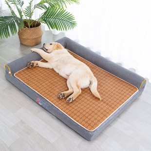 Kennel Dog Bed Four Seasons Universal Scratch-resistant Bite-resistant Medium and Large Dogs Removable and Washable Pet Winter Gold