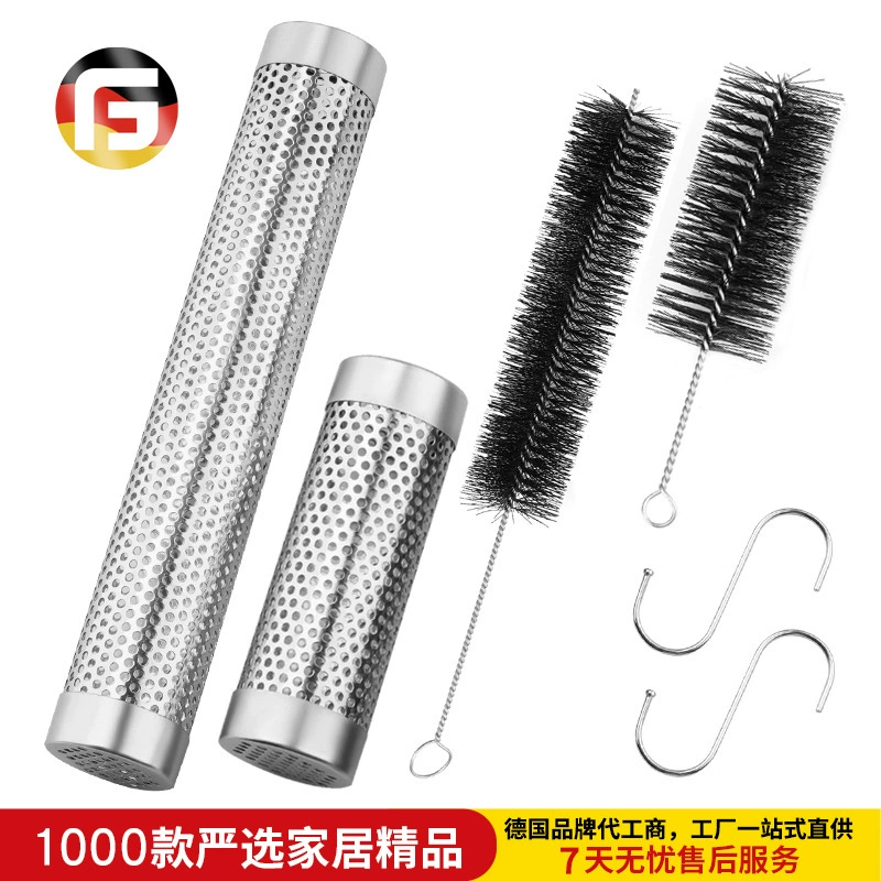 Нержавеющая сталь копченая трубка Фрукты Деревянный ящик для барбекю Открытый холодный ящик для сигарет Инструменты для барбекю на открытом воздухе Инструменты для барбекю