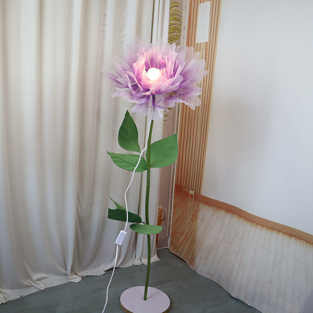 보라색 조명 슈트(목재 베이스)