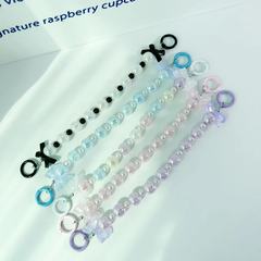 超仙蝴蝶結手機鏈條個性掛件手鍊手環防丟手腕帶掛墜掛件高級少女