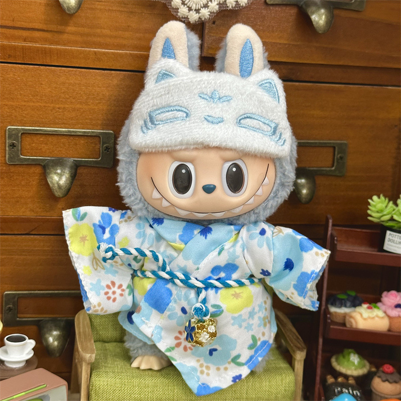 适用17cm拉布布labubu娃衣一二三代潮玩公仔着替娃衣服渐变怪兽|undefined
