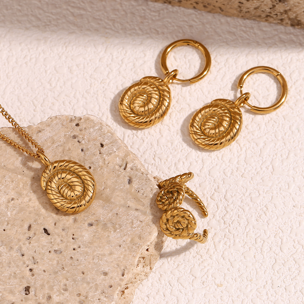 Thread Spiral Snail Stainless Steel Fine Jewelry