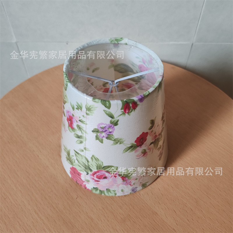 Transfronterizo amazónica europea simple hogar cálido pequeño clip de tela impresa lámpara accesorios de cubierta de lámpara sombra