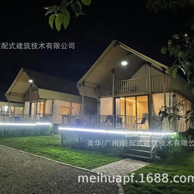 Duplex de doble capa de lujo ligero tienda de hotel dos habitaciones y una sala de estar 45-90 metros cuadrados de la familia padre-hijo RV área escénica Hotel