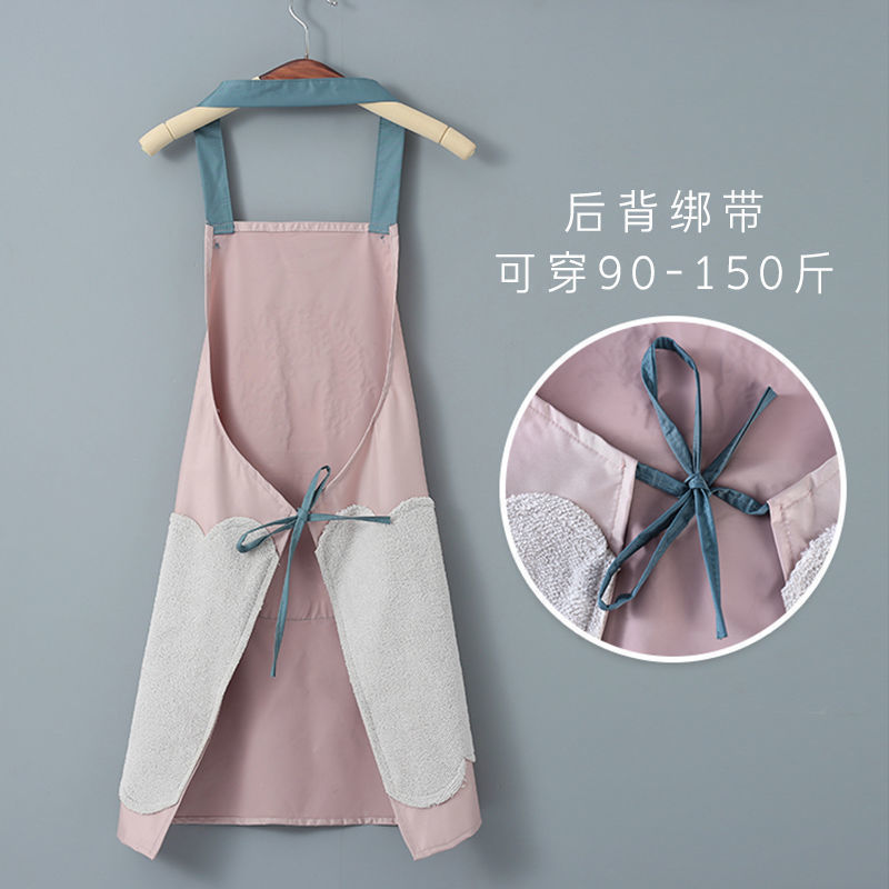 鹿さんは手を拭くことができます。エプロン女性キッチン防水防油エプロン男性ファッション韓国版カップルカバー料理作業服|undefined