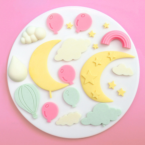 Sanxin Moon Silicone Mold Star Hot Air Balloon Chocolate Cake Fondant Decoration DIY Creative Baking Tools