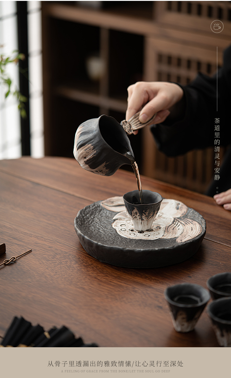 侘寂风手工粉引粗陶整套功夫茶具套装家用复古套组实用商务伴手礼-阿里巴巴
