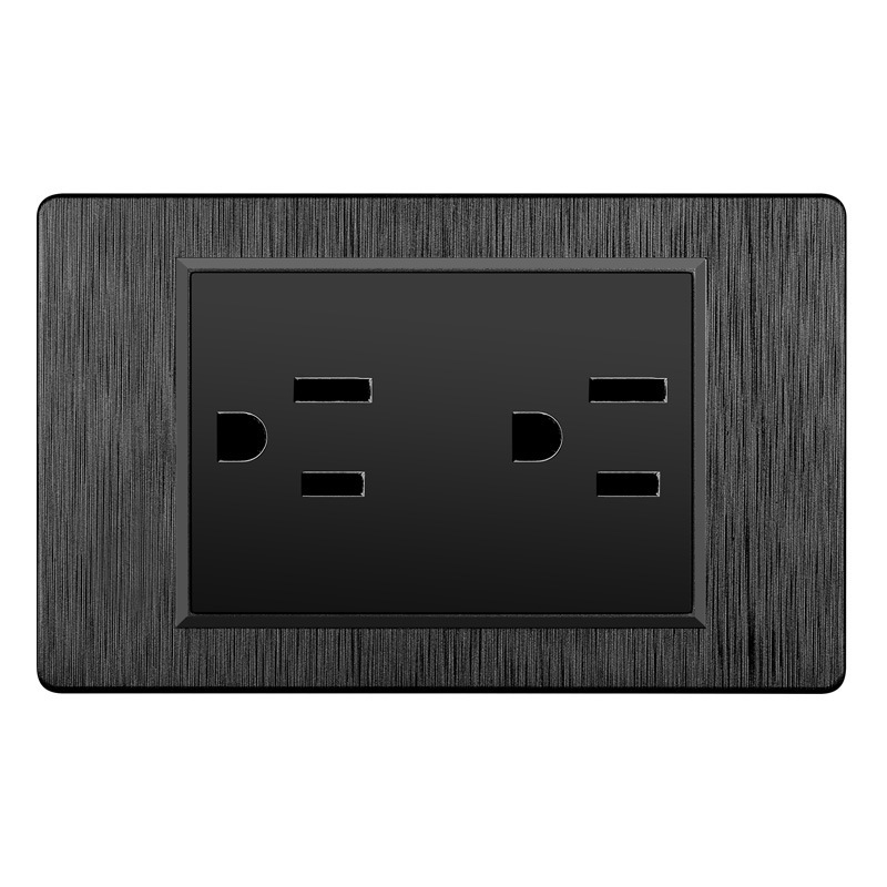 Taiwán estilo americano dibujado negro 15A conmutador enchufe 110 - 250V enchufe de pared Vietnam Panel de comercio exterior lote image 5