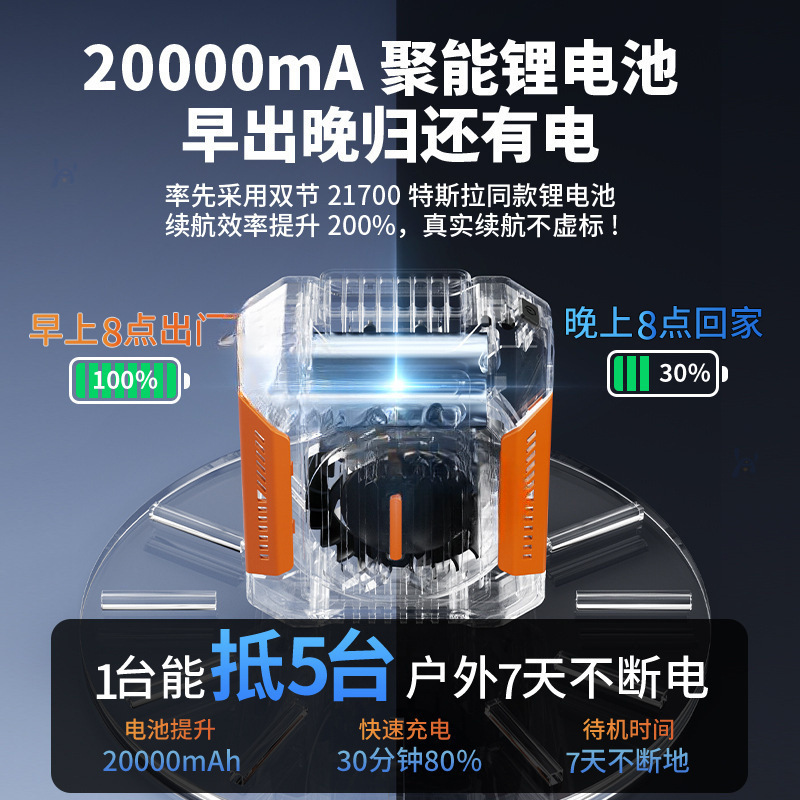 Ventilador de cintura portátil de cintura para disipar el calor y enfriar artefacto mágico de alta temperatura al aire libre sitio de construcción de carga fuerte viento pequeño