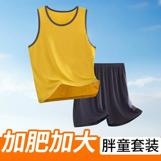 加肥加大版儿童莫代尔背心短裤套装家居服夏季现货抖音爆款工厂