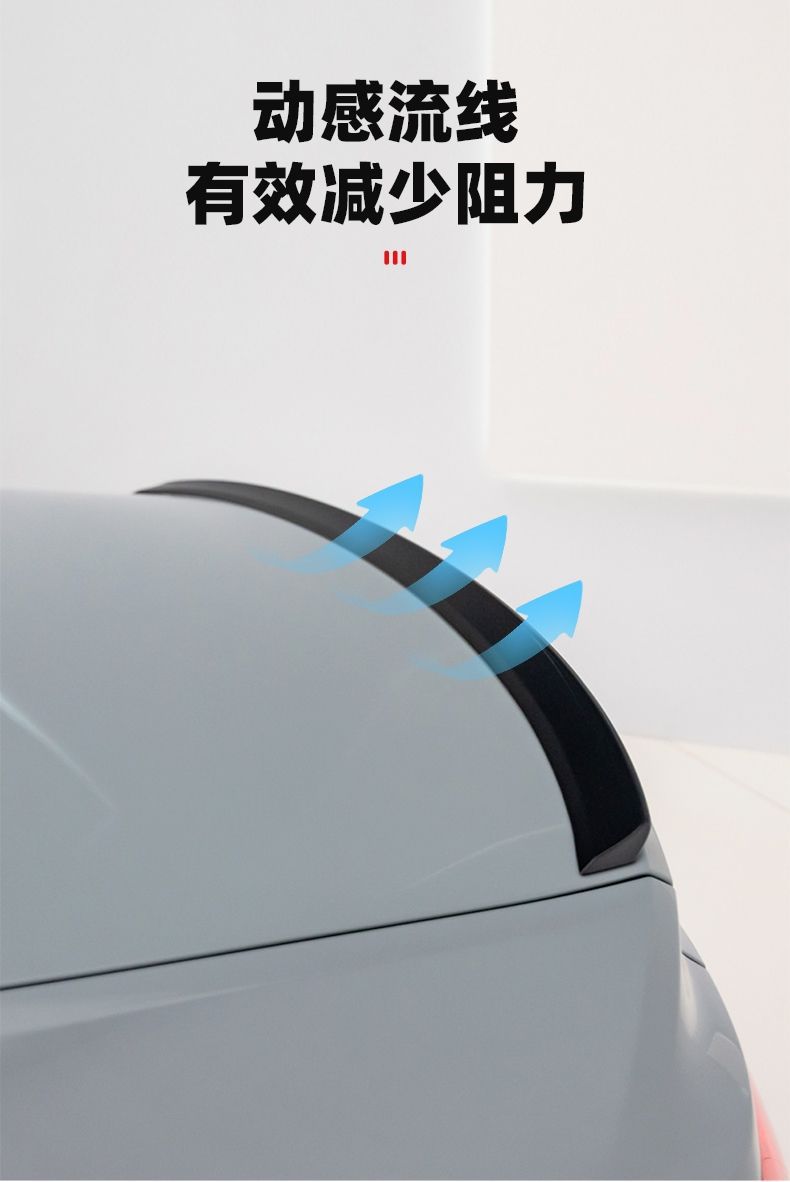 Suitable for 22-24 Saic Audi A7L Rear Wing Original Racing Version Fixed Wing Modification and Upgrade Black Warrior Set