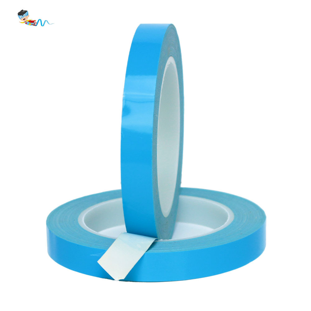 Cinta adhesiva de doble cara conductiva térmica de película Azul aislamiento adhesivo de doble cara de fibra de vidrio resistente a altas temperaturas cinta de disipación de calor barra de luz LED del panel cinta adhesiva conductiva térmica de doble cara