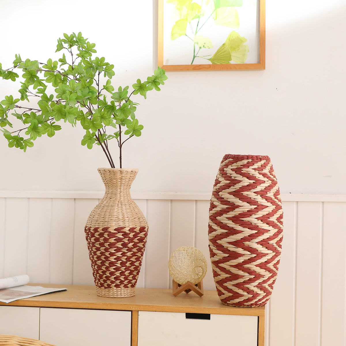 Творческая свежая соломенная ваза