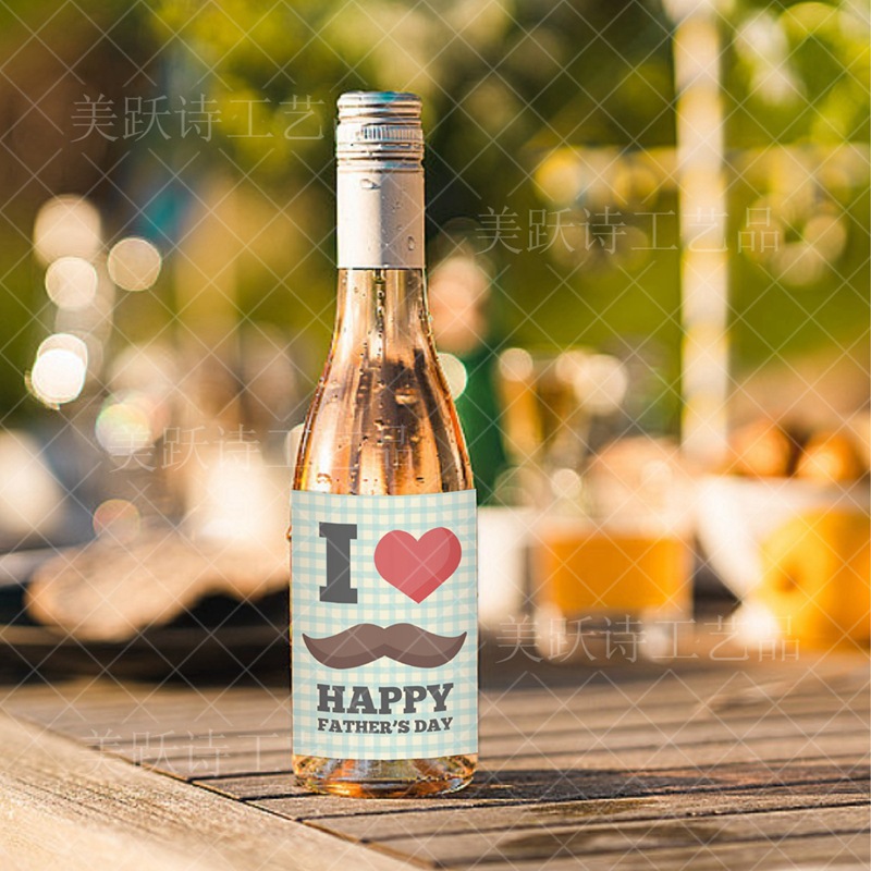 Europa y América Nueva decoración del partido del Día del Padre botella de vino pegatinas papá cumpleaños arreglo botella de bebida botella de vino etiqueta