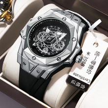 新款卡慕迪抖音爆款手表男士时尚潮流刺青防水硅胶石英表批发运动