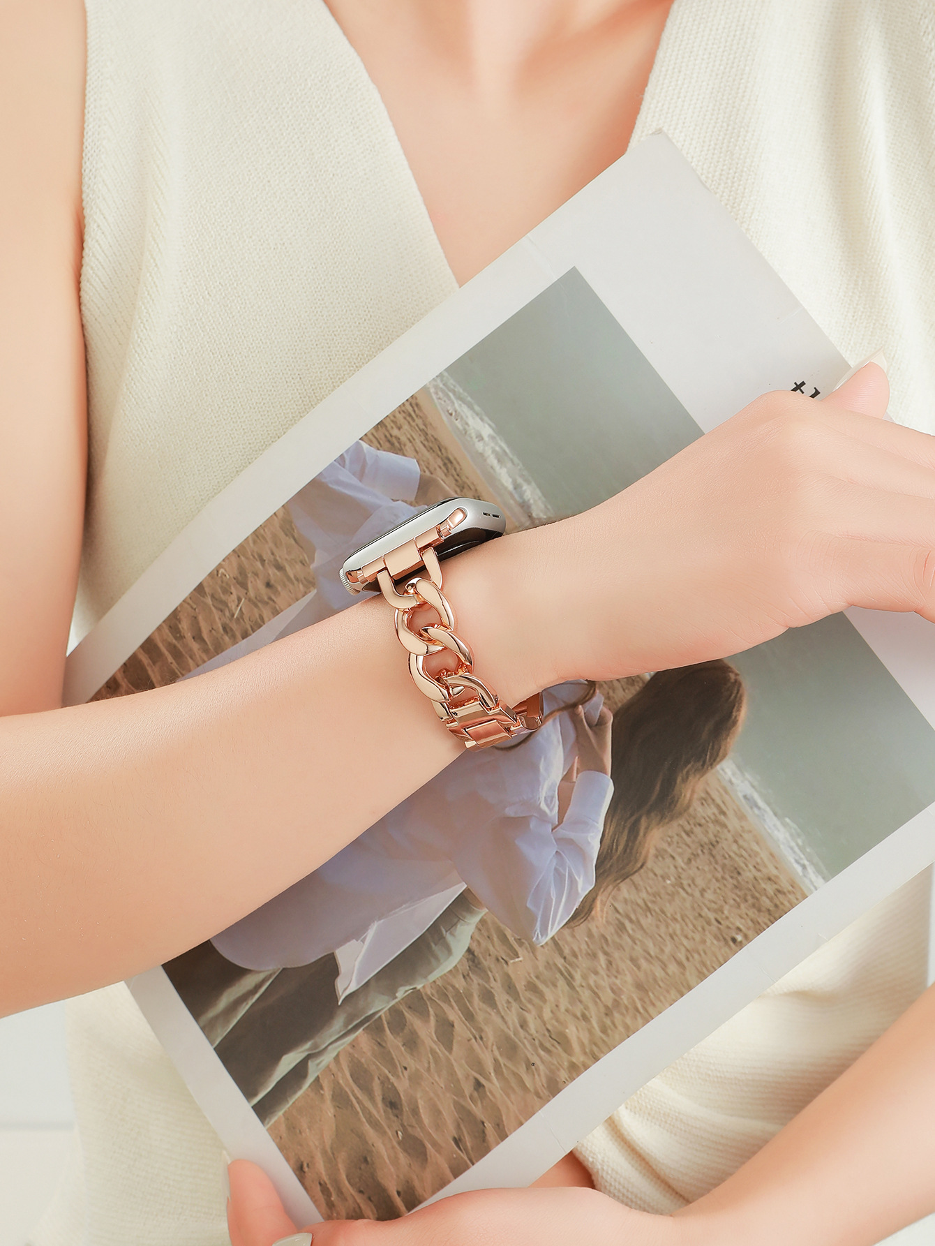 68g Weight Alloy Strap Material Apple watch watchband Classification Casual Cattle Solid Color Apple Alloy Apple Watch Watchband