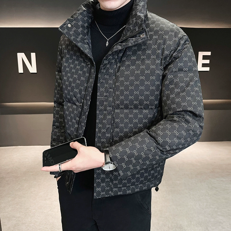 Зимний новый модный пуховик с воротником-стойкой в стиле лавочника, мужское Модное теплое пальто B328-9901