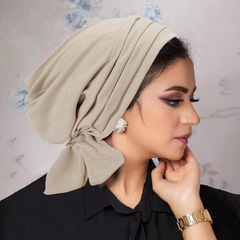 Amazon Autumn/Winter Solid Color Suede Four-Striped Long Tail Headscarf Hat AliExpress Chemotherapy Cap Women's Hat