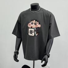 轻奢痞帅~大牌清仓美式复古ins潮牌卡通短袖男夏季个性潮流t恤衫