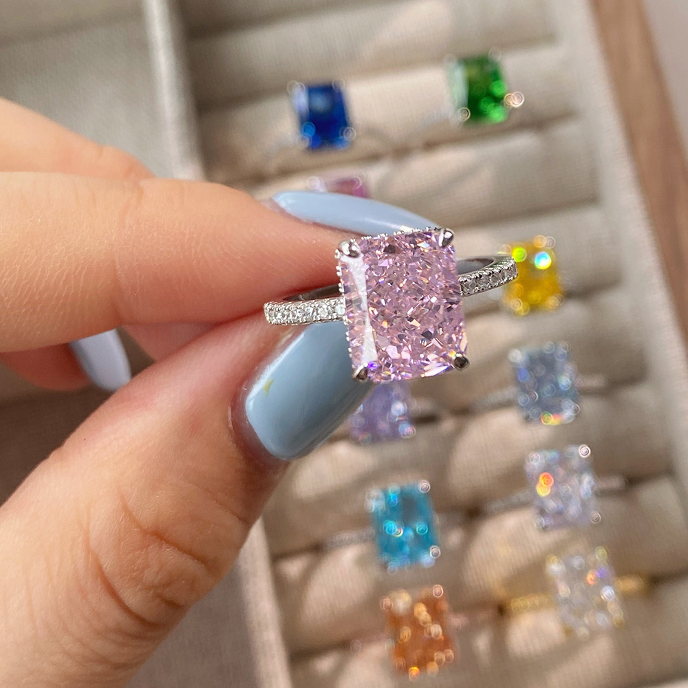 10g Weight Zircon Inlay Material Rings Classification 6, 9 Ring Size 1 Piece Quantity Holiday, Daily Occasion 925 Sterling Silver Material Geometric Pattern Women's Gender Plating Design Elegant, Luxurious, Simple Style Style 925 Sterling Silver Zircon Geometric Rings 13