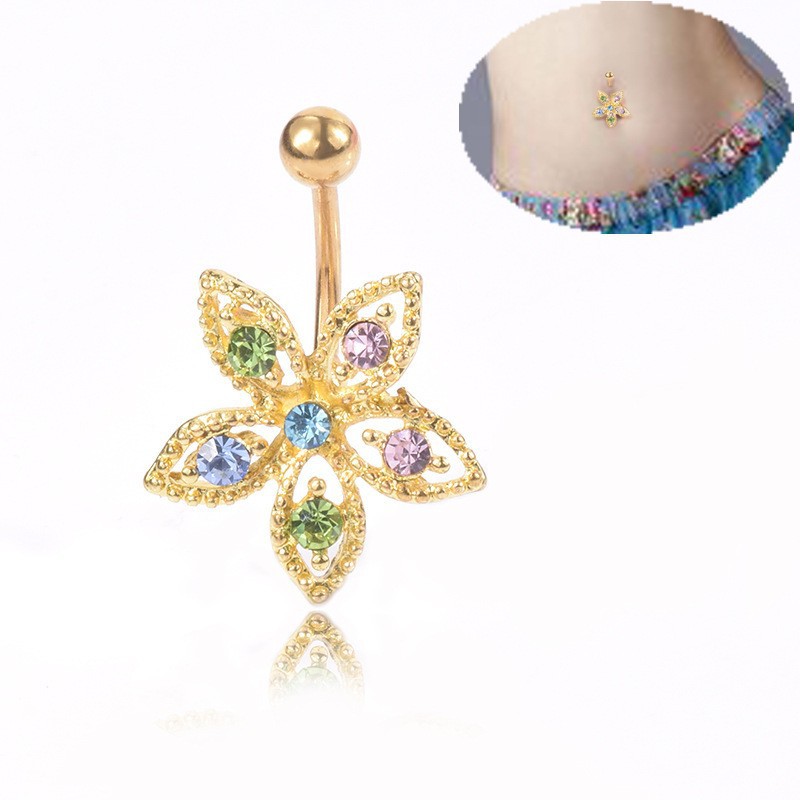 クロスボーダーファッション蝶へそネイル卸売ヨーロッパとアメリカの新しいクリエイティブマイクロ象嵌ジルコンニッチへそリングピアスジュエリー