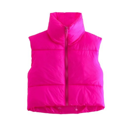 En stock Chaleco de algodón de estilo europeo y americano de las mujeres de invierno collar de pie engrosado Chaleco de algodón sin mangas abrigo de pan Chaleco de las mujeres al por mayor image 11