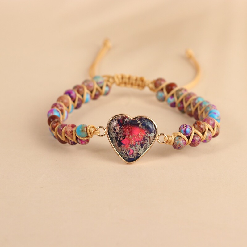 Love-Shaped Pendant Bracelet Double-Layer String Braided Bracelet Friendship Bracelet