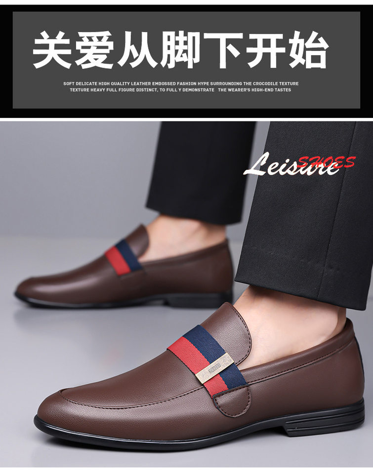 Giày lười nam da thật kiểu moccasin, mũi phẳng, đế bệt, thoáng khí — nâu, đen chi tiết 12
