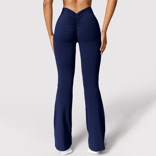 European and American Amazon Seamless Flared Yoga Pants Women's High-Waisted Hip-Lifting Leggings for Sports and Fitness