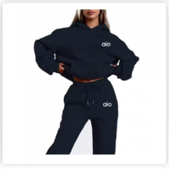 Conjunto de Sudadera con Capucha e Impresión para Mujer de Poliéster Manga Larga para Ocio