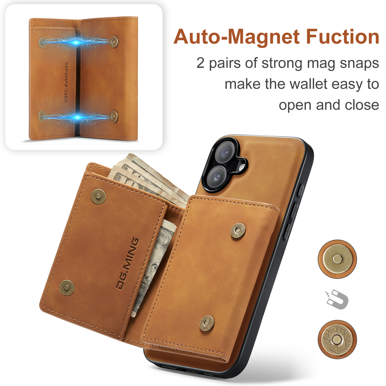 M1 per iPhone11 custodia protettiva magnetica con portafoglio per 11 Pro Max custodia magnetica con portafoglio diviso per telefono_voghion.com