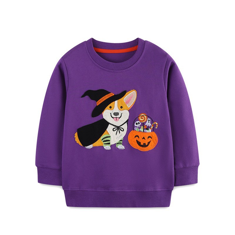 Sudadera Infantil de Otoño Estilo Europeo y Americano, Sudadera Moderna con Estampado de Calabaza, Cuello Redondo, Estilo Halloween