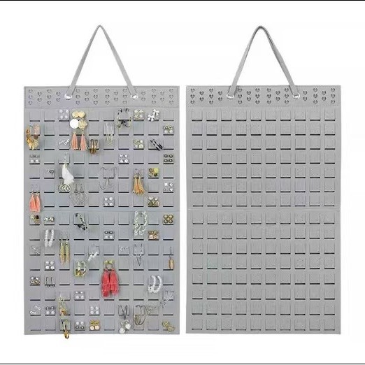 Fieltro colgante bolsa pendientes almacenamiento colgante bolsa colgante montado en la pared joyería colgante bolsa pendientes collar anillo almacenamiento