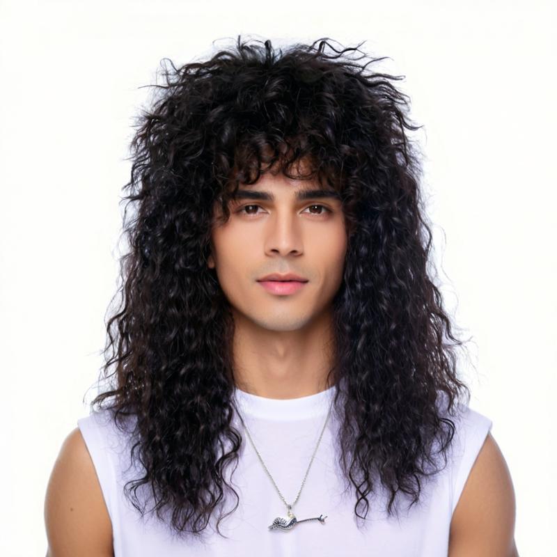 European and American Wigs Punk Long Curly Hair Halloween Party Rock Prince Headgear Wig Source Factory Spot Wholesale