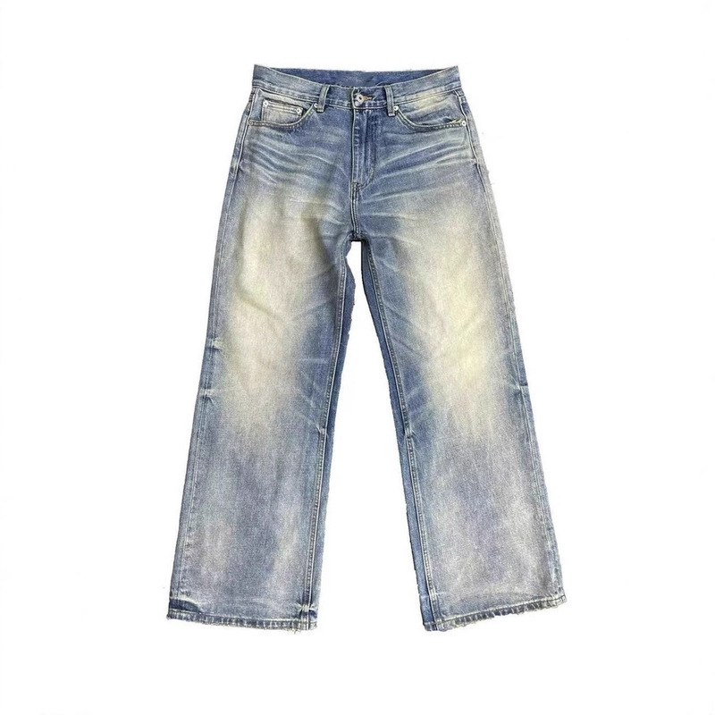 Cow King Series 05 A-Line Vintage Washed and Distressed Baggy Straight-Leg Cleanfit Jeans