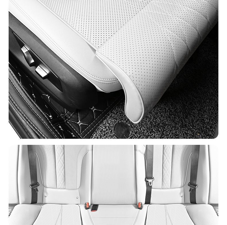 Car seat cushion with extended leg support, universal for all car models, high-grade perforated and ventilated leg support for vehicles