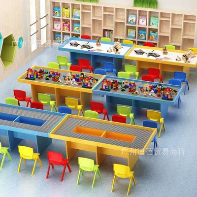 積木桌大號商用積木桌子多功能實木手工台遊樂商場號尺寸顆粒兒童