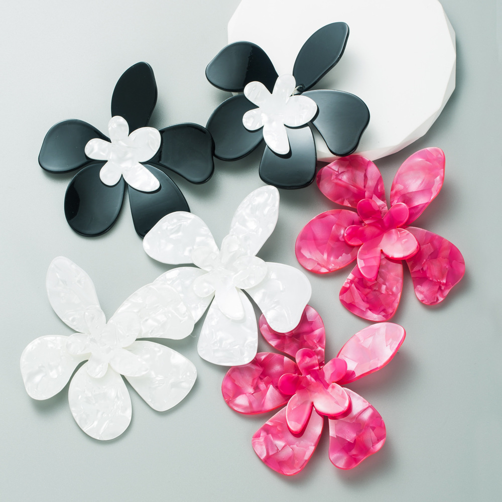 Alloy Ear Needle Material Fashion Flower Arylic Ear Studs