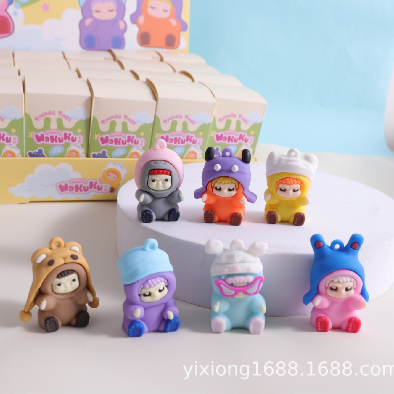 Nuevos productos Wakuku tide diversion party series macaron blind box adornos muñecos accesorios de juguetes 24 cajas explosivos transfronterizos image 3