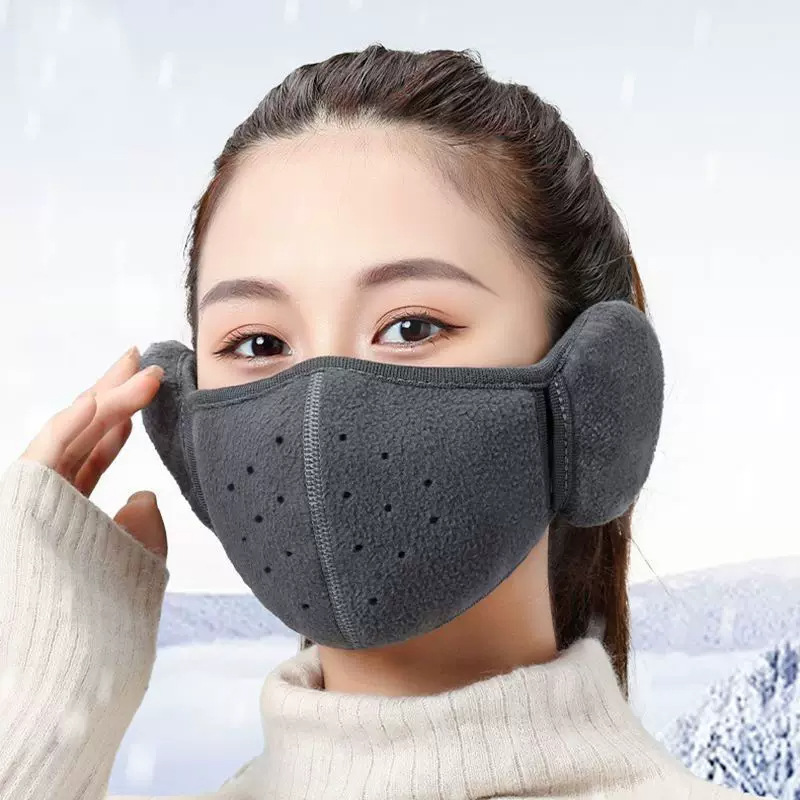 Winter Cycling Face Mask for Men and Women, Fleece-Lined and Thickened, Cold-Proof and Windproof Mask with Integrated Ear Protection and Warm Earmuffs, Wholesale