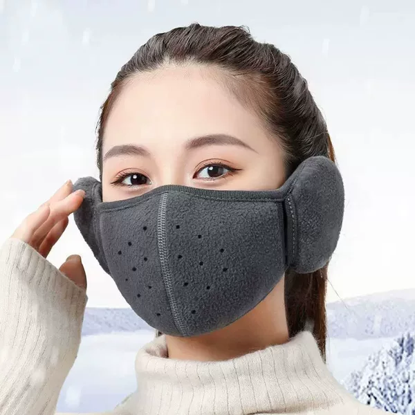 Winter Cycling Face Mask for Men and Women, Fleece-Lined and Thickened, Cold-Proof and Windproof Mask with Integrated Ear Protection and Warm Earmuffs, Wholesale