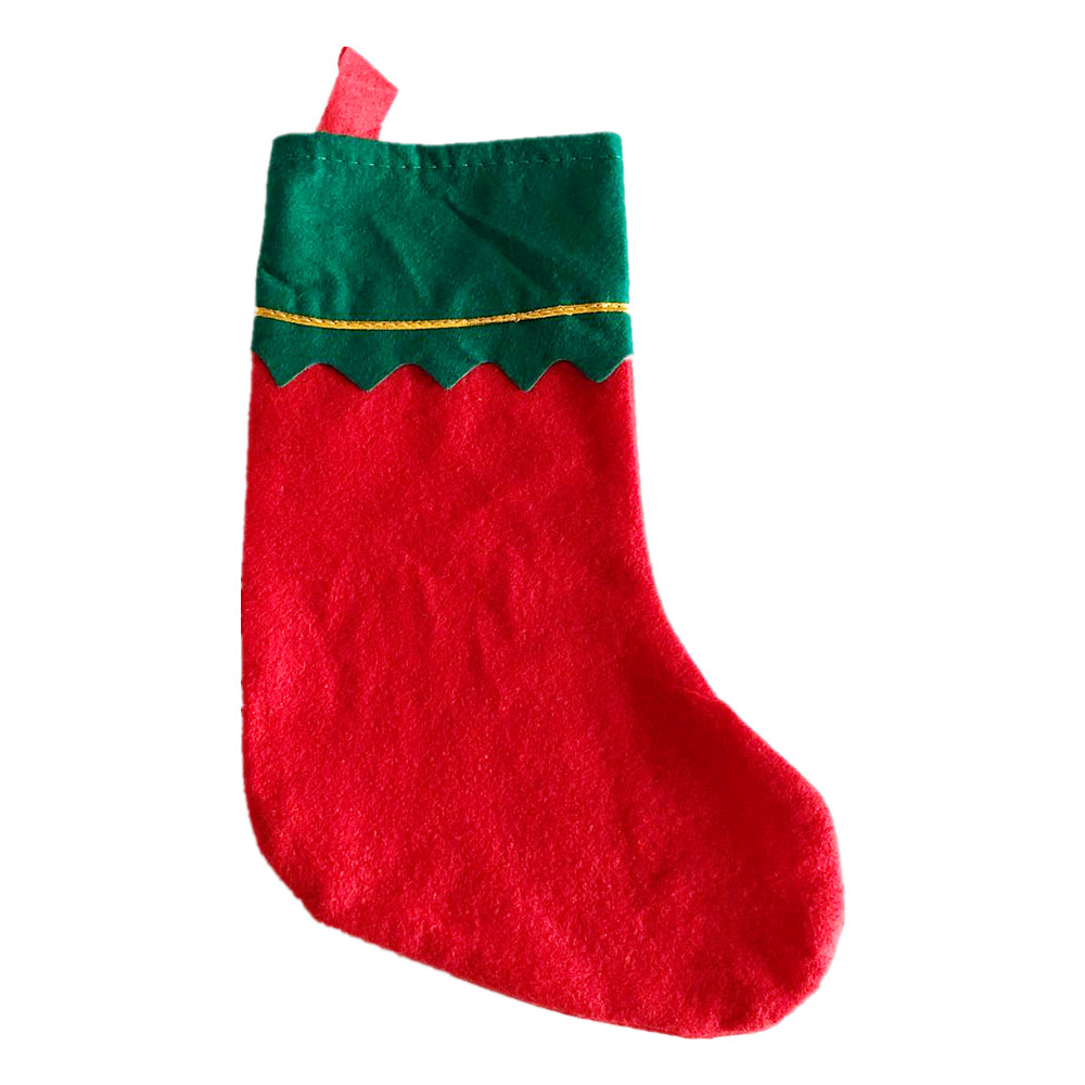 Calcetines navideños boca blanca Phnom Penh boca verde hilo dorado calcetines navideños calcetines de tablero de luz no tejido 2024 decoraciones navideñas