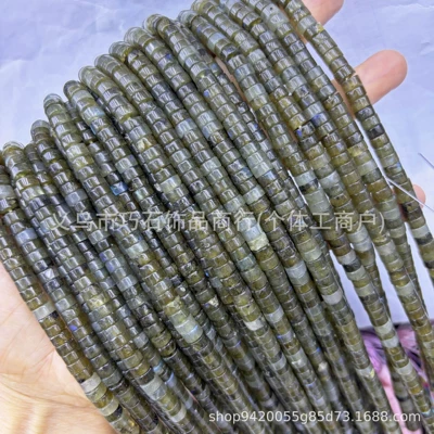 Zərgərlik ara hissələri: 3*6mm Natural Agate Red Pattern - natural-gray-glitter-36mm