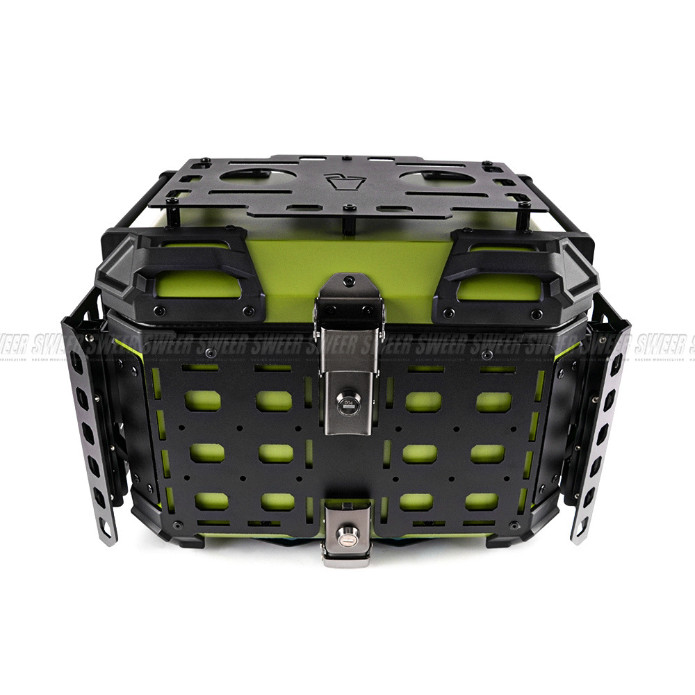 45L Motorcycle Aluminum Alloy Tail Box Foldableing Armor New Aluminum Alloy Quick Release Waterproof and Anti-Collision Trunk