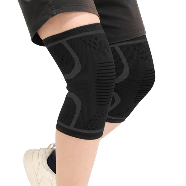 Nylon Knitted Knee Protector Silicone Non-slip Running Basketball Mountaineering Professional Knee Joint High Elastic Traceless Protector