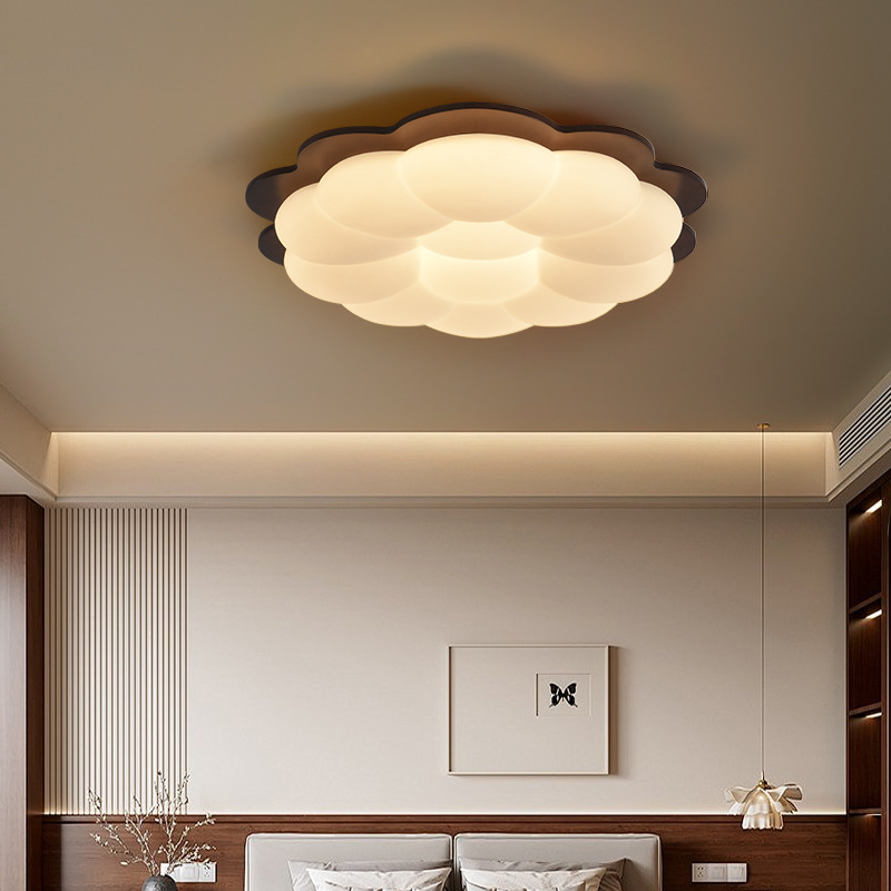 Luz de sala de estar de color de nuez de espectro completo, luz de techo, viento de crema, estudio simple, habitación de niños, lámpara de dormitorio 357L