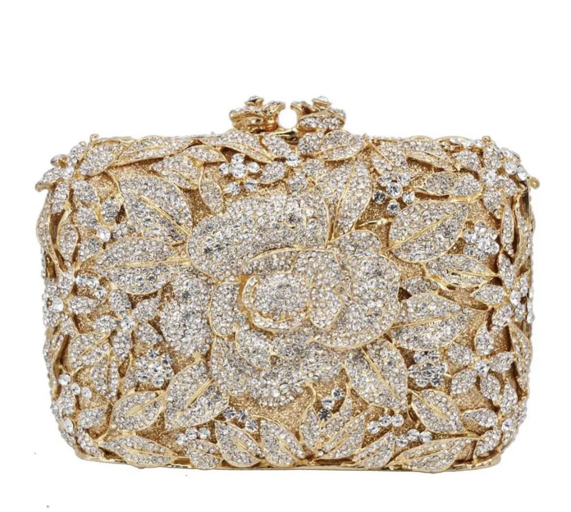 Selección estricta de diamantes transfronterizos bolsas de cena rosa pastel hueco bolsas de mujer bolsas de diamantes llenas bolsas de mano bolsas de vestido