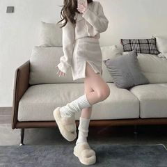 Lolita袜针织堆堆袜套加长jk小腿袜修饰腿型袜子女腿套显瘦遮腿型