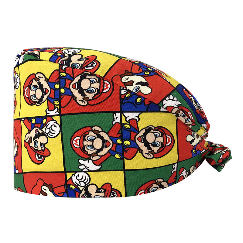 Venta caliente de Europa y América Mickey casquillo de la enfermera médico tapa de impresión de algodón puro sombrero de trabajo de exportación de comercio exterior en la acción al por mayor