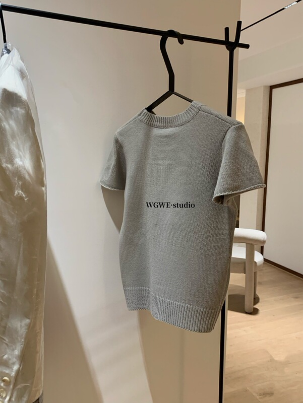 【WGWE】7231广州十三行女装2025秋装新款短袖针织衫毛衣正肩上衣|undefined